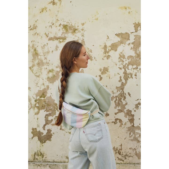 Ayuna - Wholesale Belt Bag - Women's - Cotton banana - Pastel rainbow1