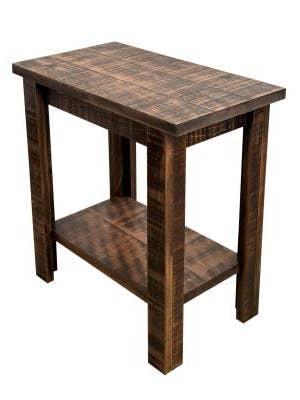 All Rough Sawn Rectangle Side Table for wholesale by Coast Lamp Mfg
