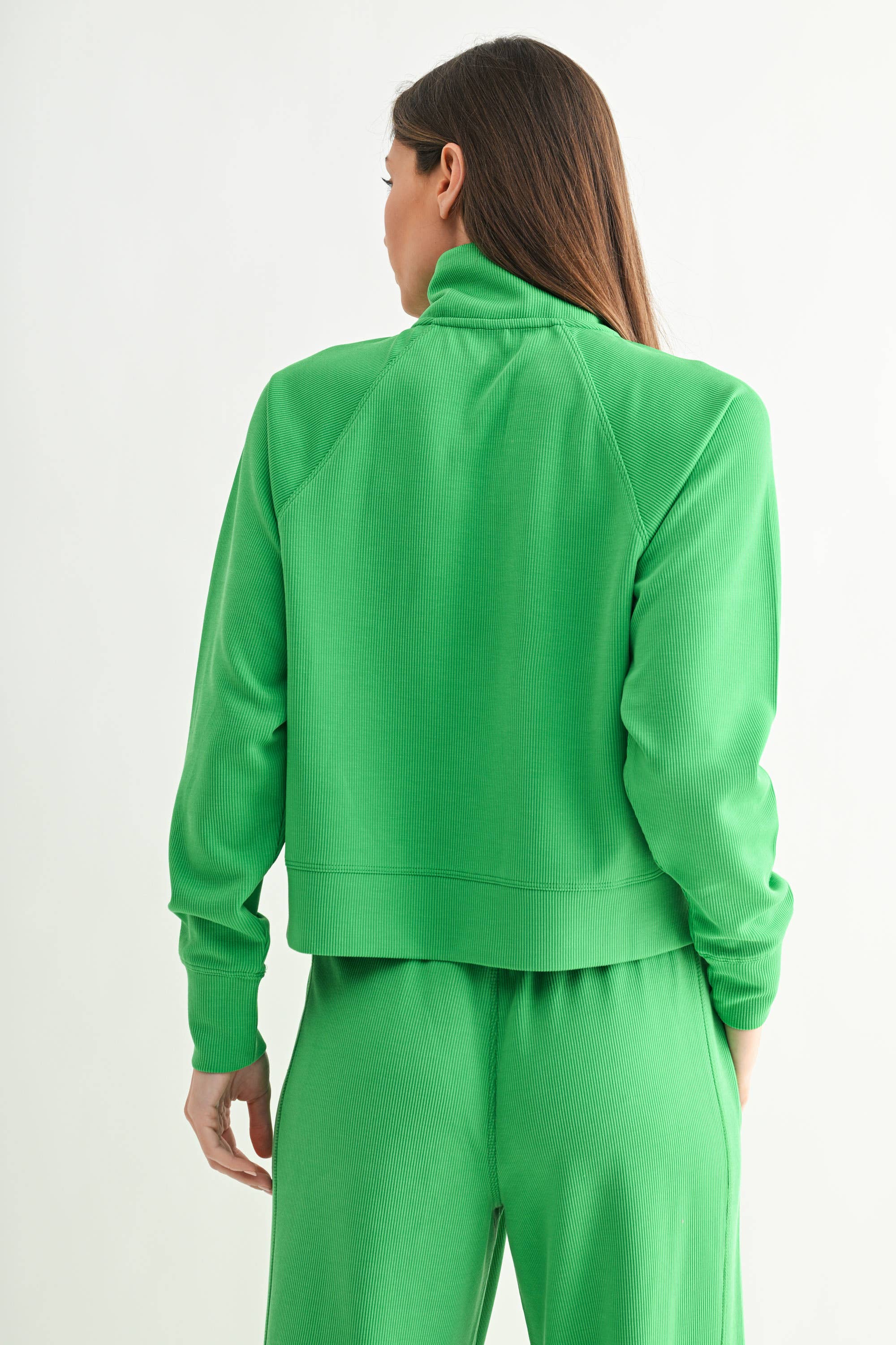 Mono B - Vente Sweat-shirt – femme - Pull à col zippé 1/4 en maille côtelée Luxe Sand Wash2