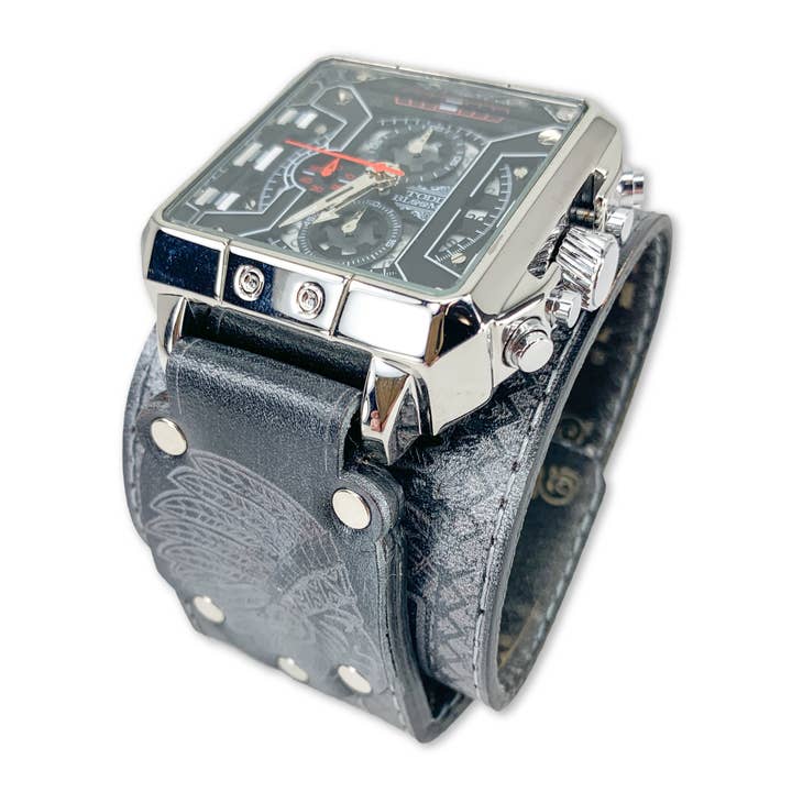 DAKOTAH XVIX-MENS HAND MADE-FULL GRAIN LEATHER-WATCH for wholesale by TODD BLOOM