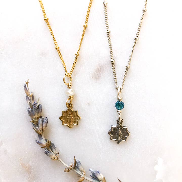 Dainty Star Miraculous Medal Necklace for wholesale by Telos Art