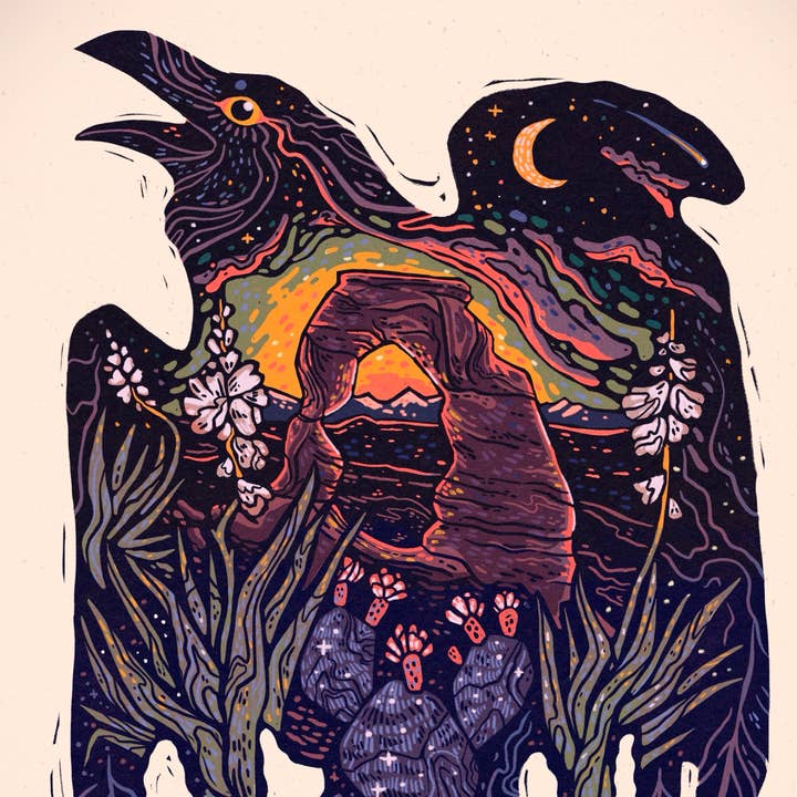 Pine Bones - Wholesale Art Print - Raven Delicate Arch - 8x10 Nature Wilderness Art Print 3