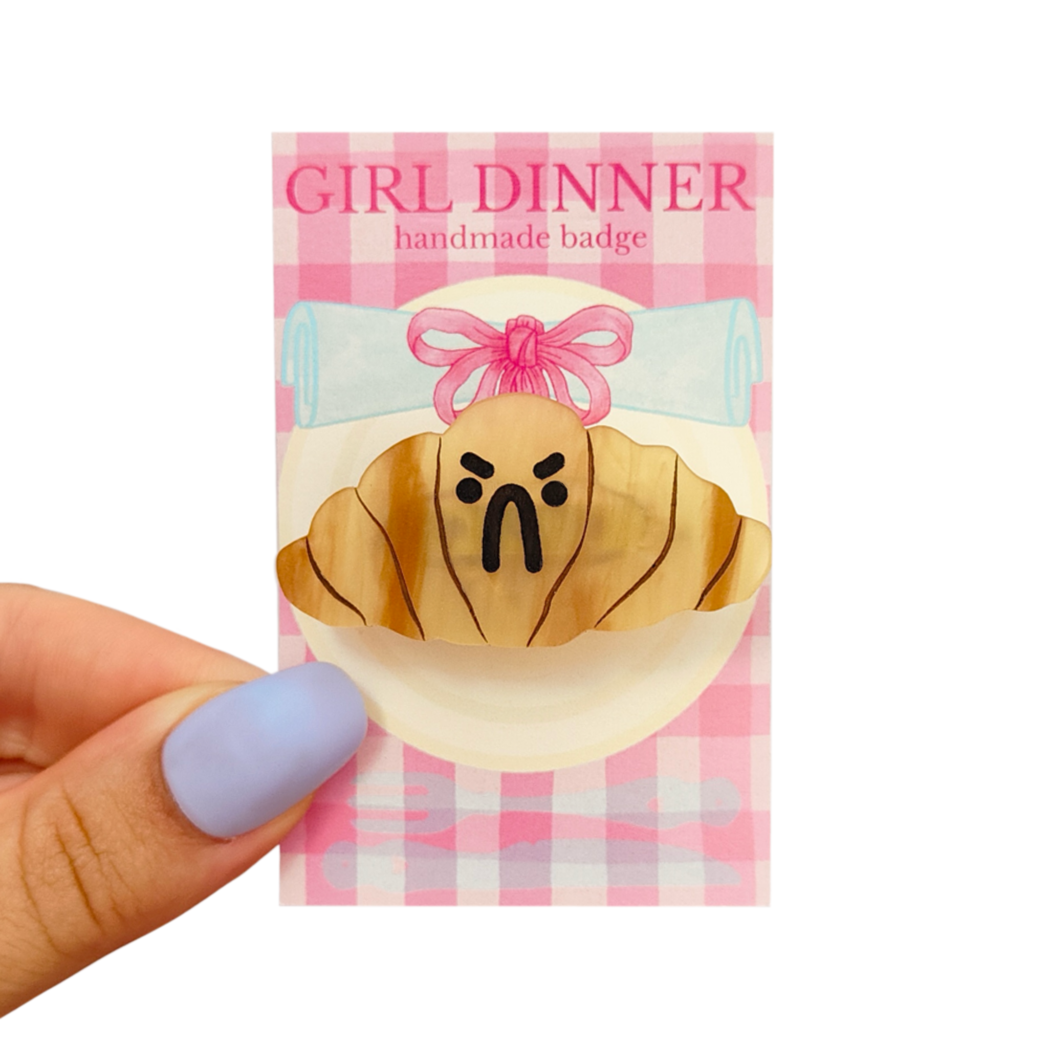 Mimo - Wholesale Lapel Pin/Button - Cute Acrylic Croissant Pin Badge 2