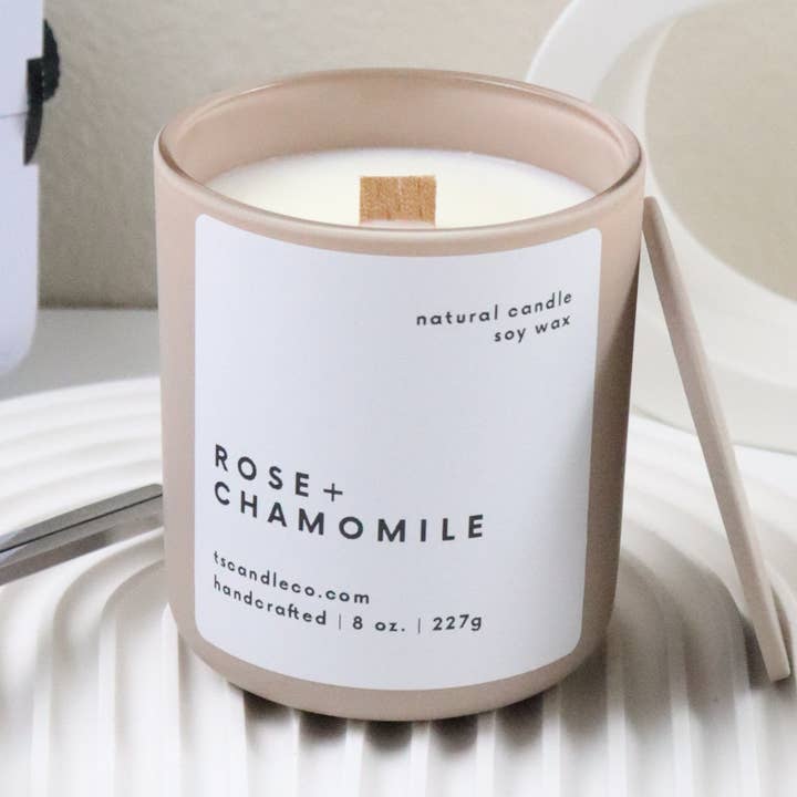 Classic Candle 8 oz. Matte Blush | Wooden Wick | Cotton Wick for wholesale by Three Springs Candle Co.