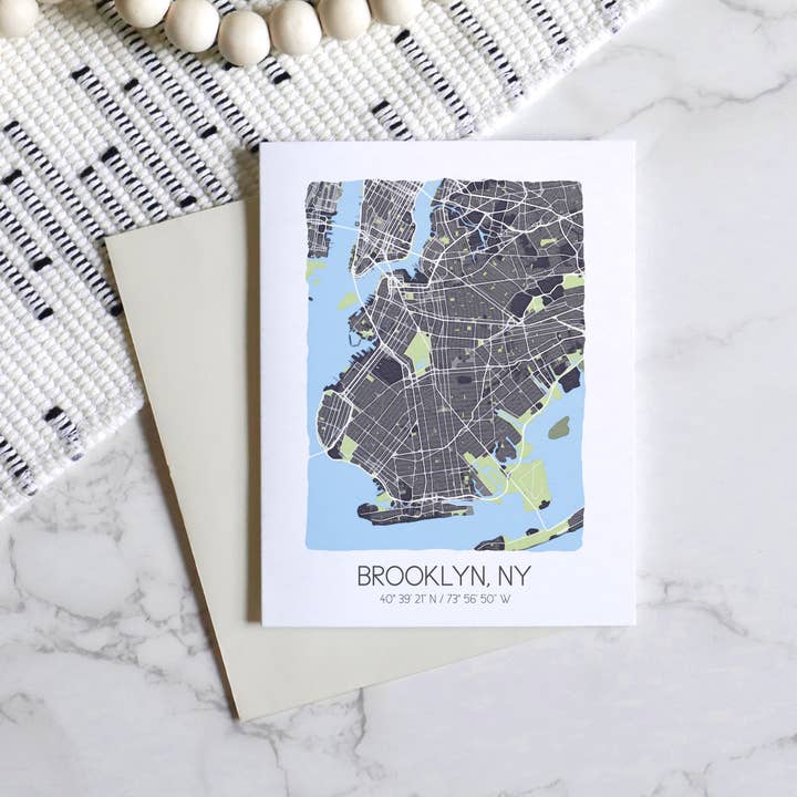 Sparks House Co. - Wholesale Stationery/Notecard Set - Brooklyn New York city map notecards, custom city cards6