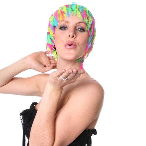 Zucker Feather Products - Vente Extensions de cheveux - Perruque à plumes Hackle, multicolore, mélange brillant4