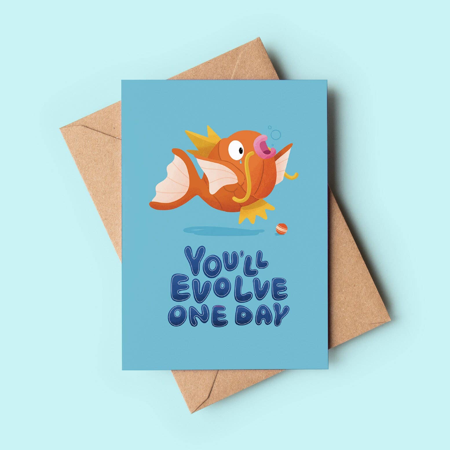 Jess Bright Design - Wholesale Everyday Greeting Card - Magikarp Pokemon Card - Gaming Gift