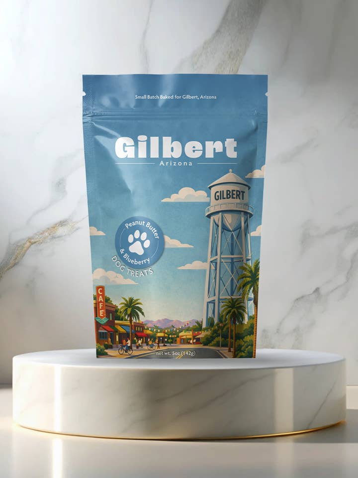 Gilbert, AZ Souvenir Dog Treats - 5oz Small-Batch for wholesale by Neoteric Brands