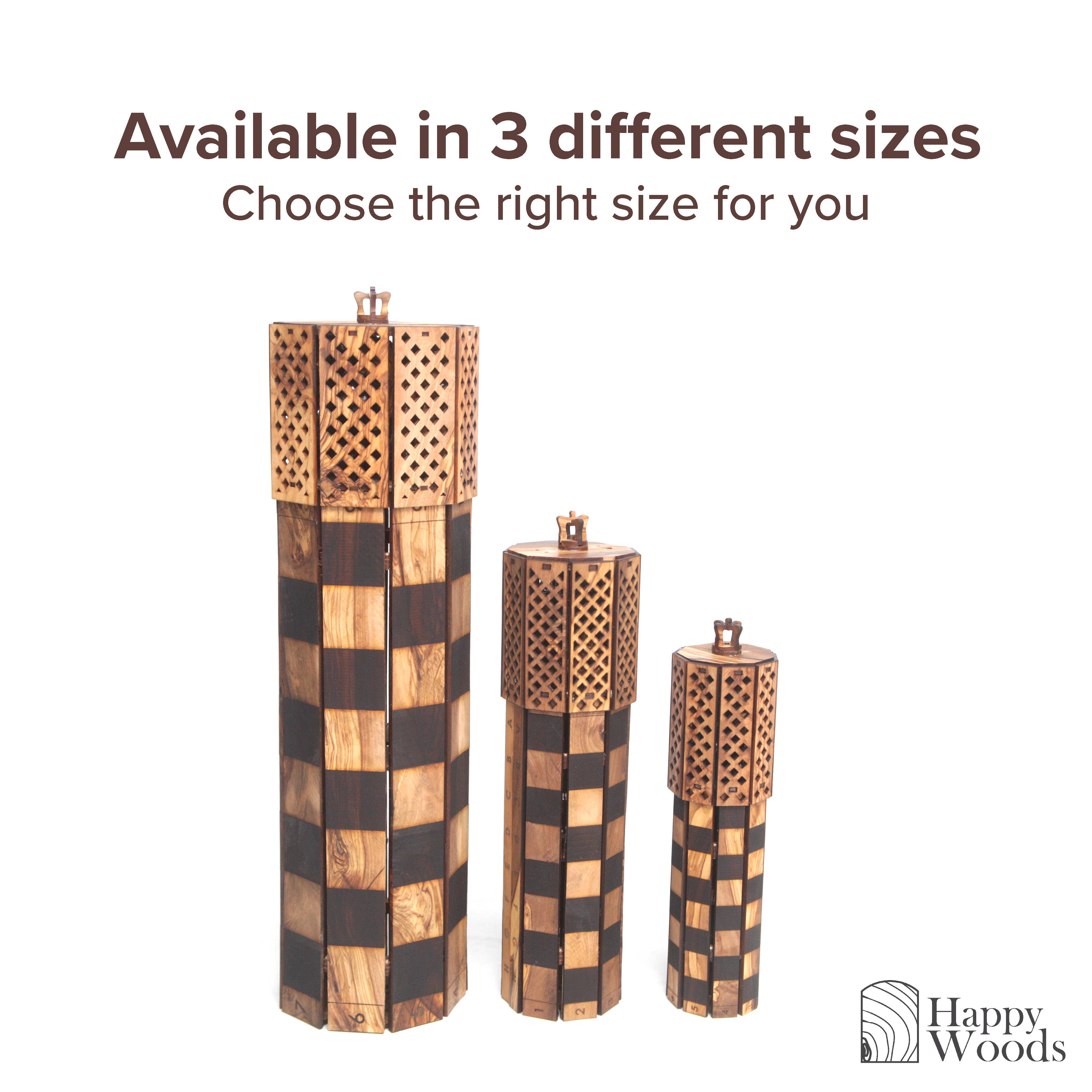 Next Day Shop – Großhandel Brettspiele – Zusammenklappbares Schachspiel aus handgefertigtem Olivenholz0