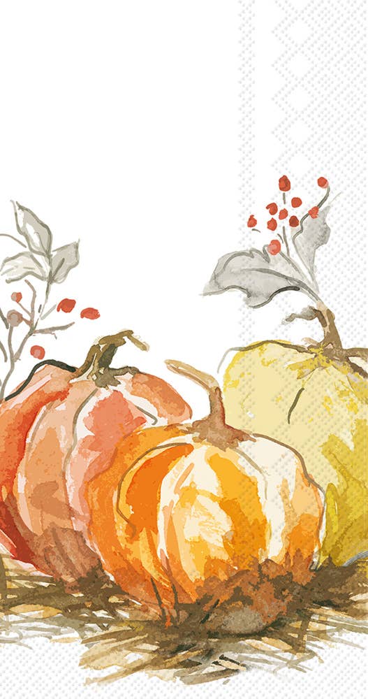 Boston International - Wholesale Disposable Napkin - Paper Guest Towels 16 Ct Painted Pumpkin Fall Autumn0