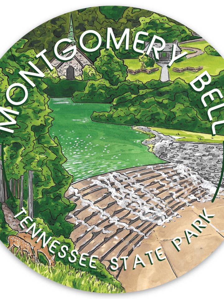 Montgomery Bell Tennessee State Park Sticker for wholesale by Jelly Press