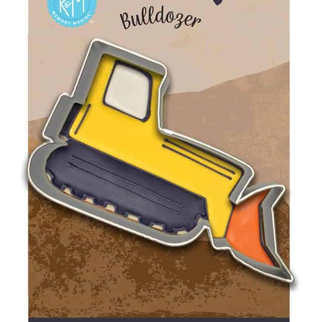 Bulldozer Cookie Cutter 4" Carded for wholesale by R&M International