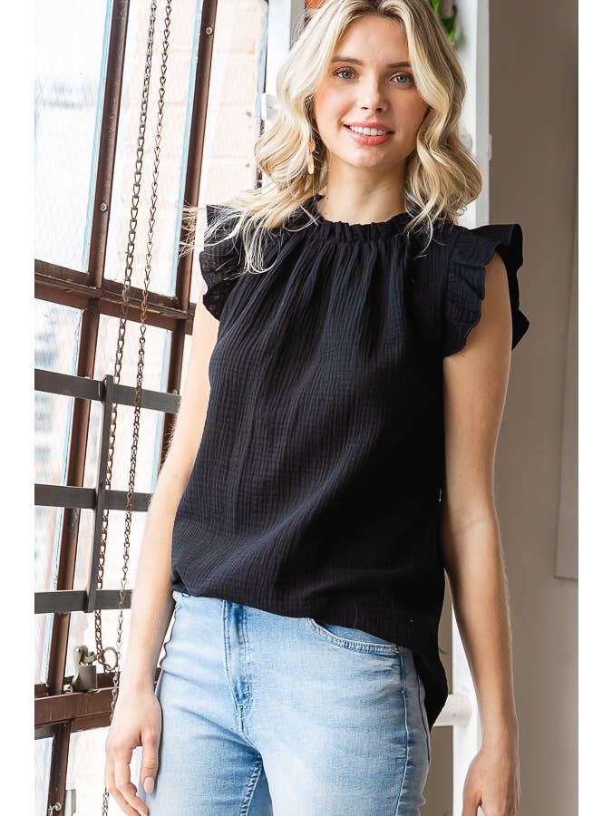 7th Ray - Vendita all'ingrosso Camicetta - Donna - Blusa da donna in cotone con collo arricciato T510412