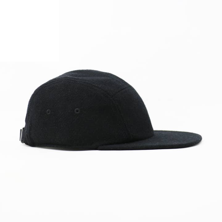 Black Wool 5-Panel for wholesale by Storied Hats