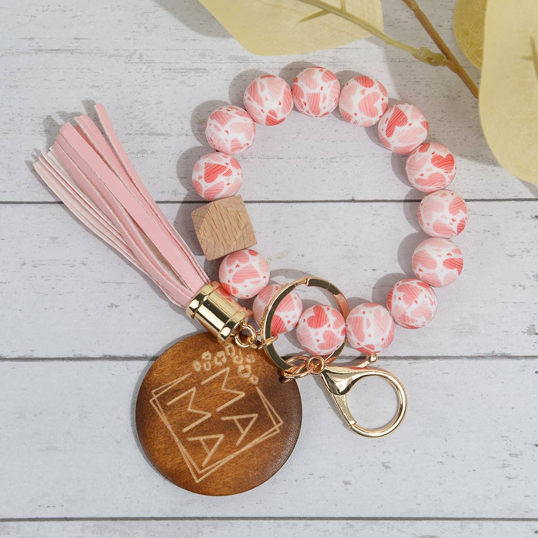 SoapElenGlen - Wholesale Keychain - Women's - Mama Silicone Bead Tassel Keychain, Mother’s Day Gift1