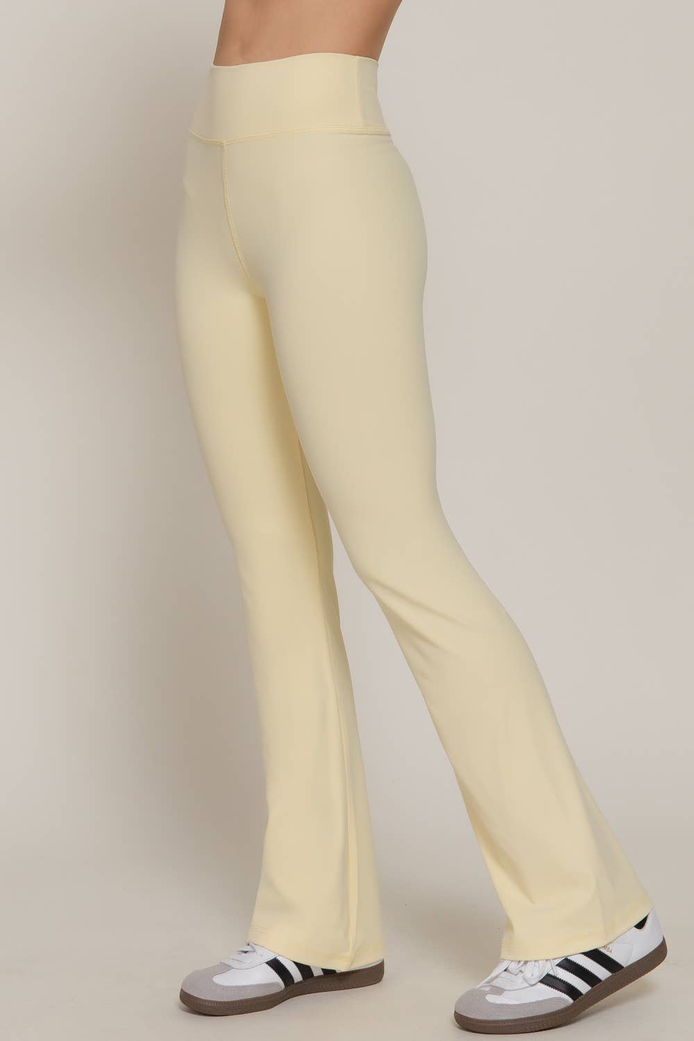 Active Basic | Active USA - Wholesale Athletic Pants - Women's - Waist Band Flare Stretch Workout Long Pants46