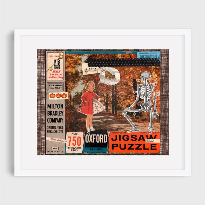 Halloween Girl // Collage Art Print for wholesale by Meow Kapow