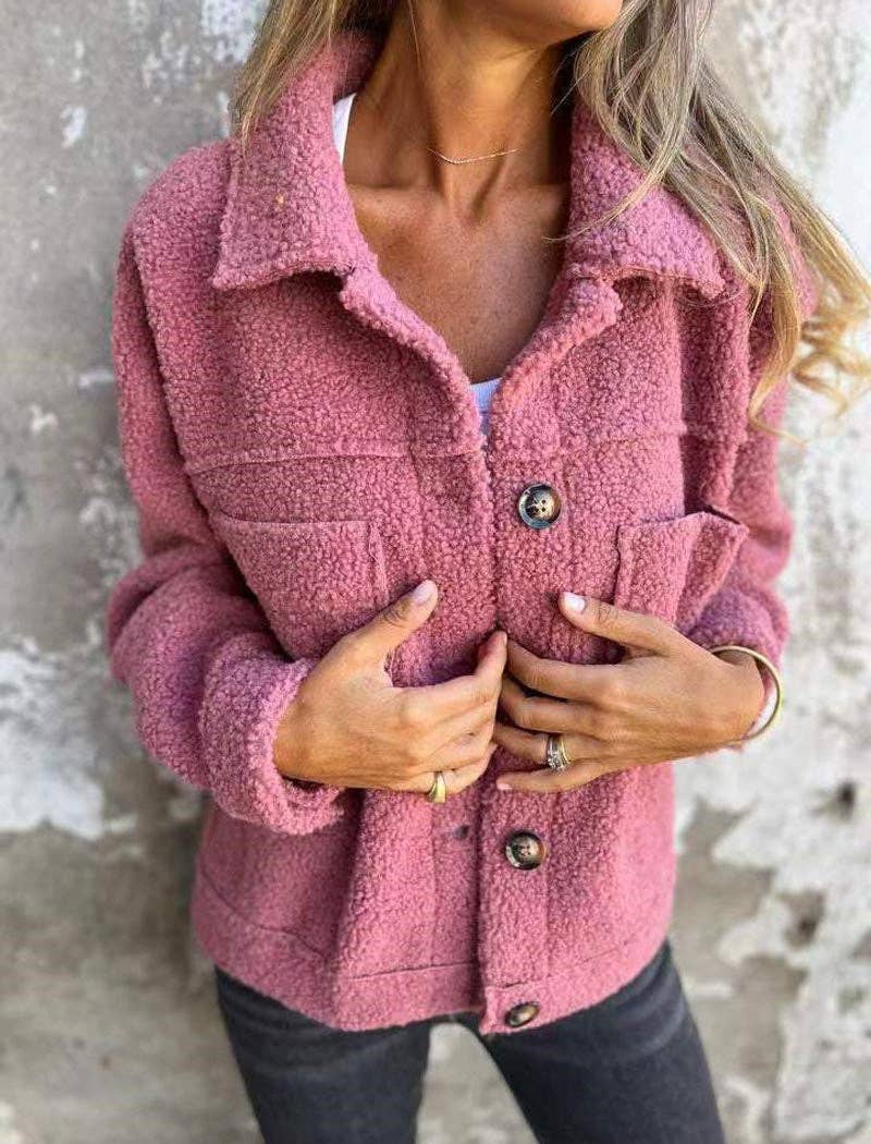 safistyle - Wholesale Jacket - Women's - Button-Up Sherpa Jacket with Pockets5