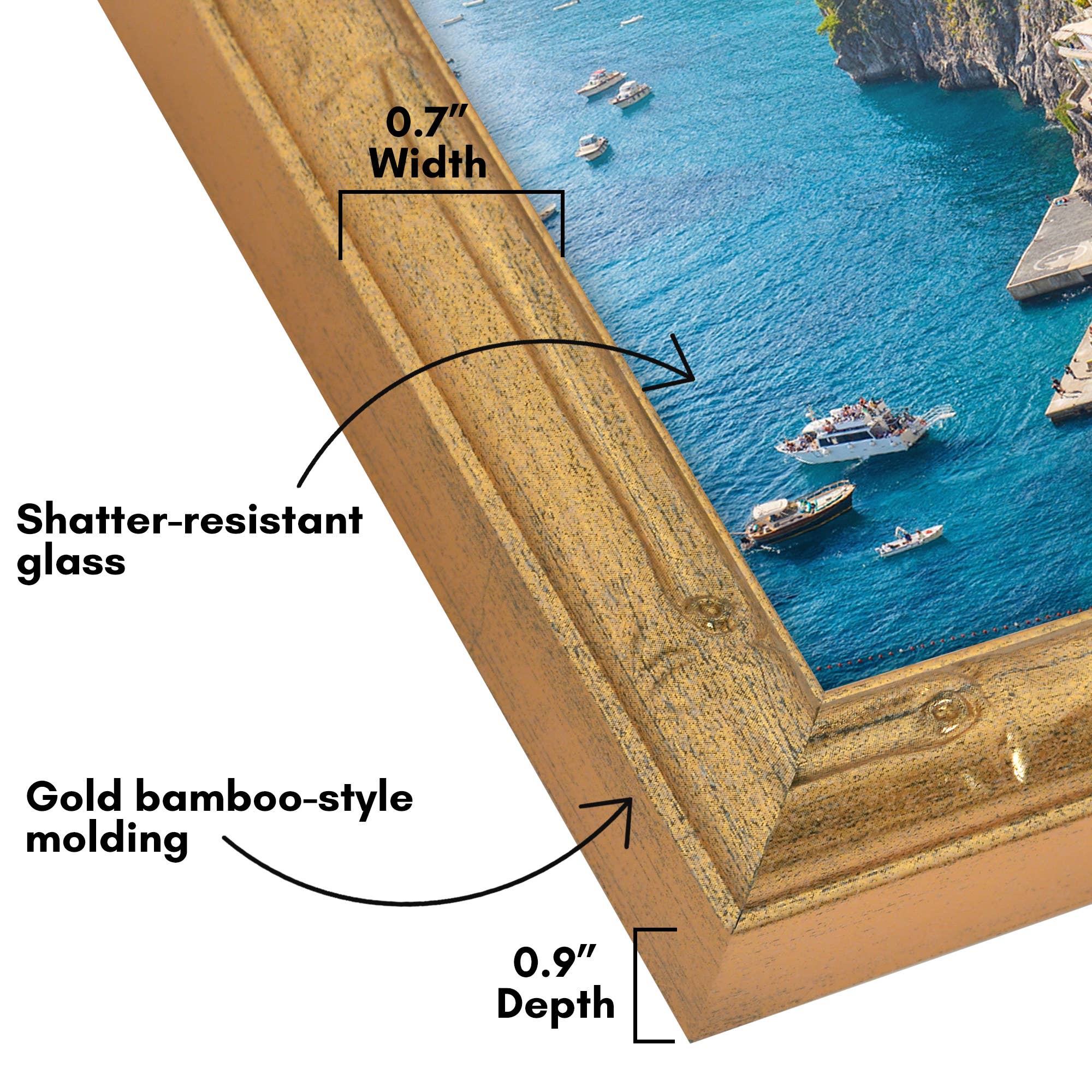 Americanflat Gold Bamboo Frame with Faux Bamboo Design for wholesale on Faire3