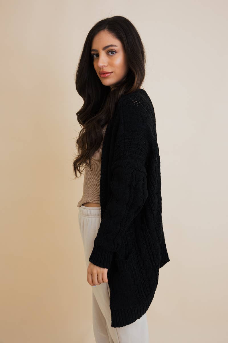 Leto Accessories - Vendita all'ingrosso Cardigan - Donna - Cardigan a maglia intrecciata classica e calda.2