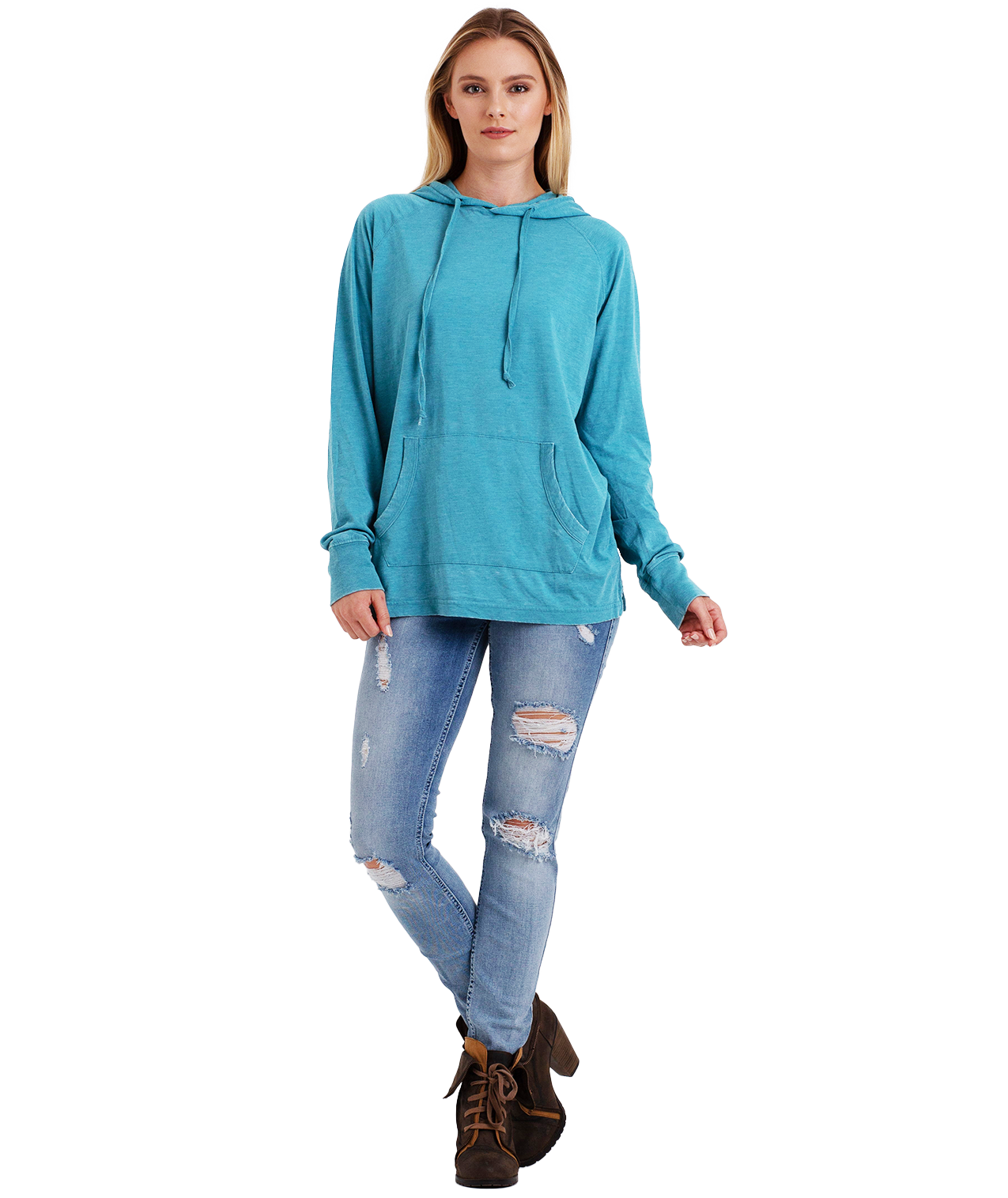 U.S. Apparel - Vente Sweat à capuche – femme - Chandail à capuchon unisexe en jersey - Light Garment Burnout Raglan28