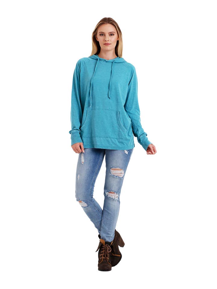 U.S. Apparel - Wholesale Hoodie – Women's - Unisex Fit Jersey Hoodie - Light Garment Burnout Raglan28