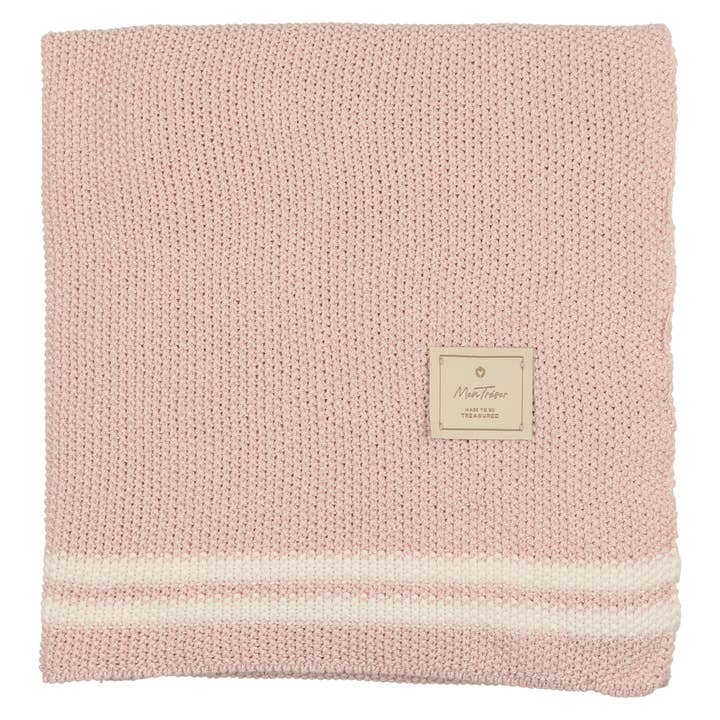 Duo Stripe Heather Knit Blanket for wholesale by Mon Tresor Bebe