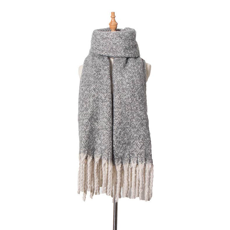 Dipped Shop - Wholesale Scarf - Women's - Solid Color Simple Tessel Scrves DPKS12201