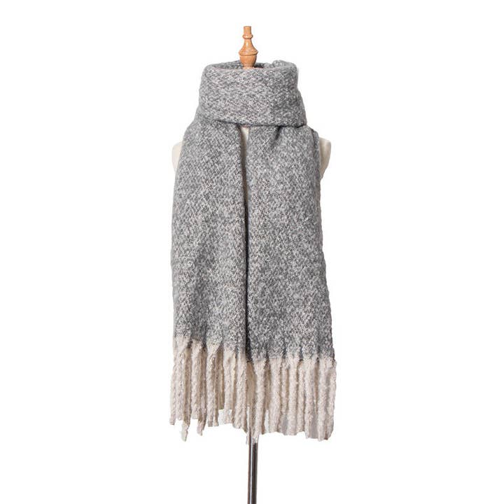 Dipped Shop - Wholesale Scarf - Women's - Solid Color Simple Tessel Scrves DPKS12201