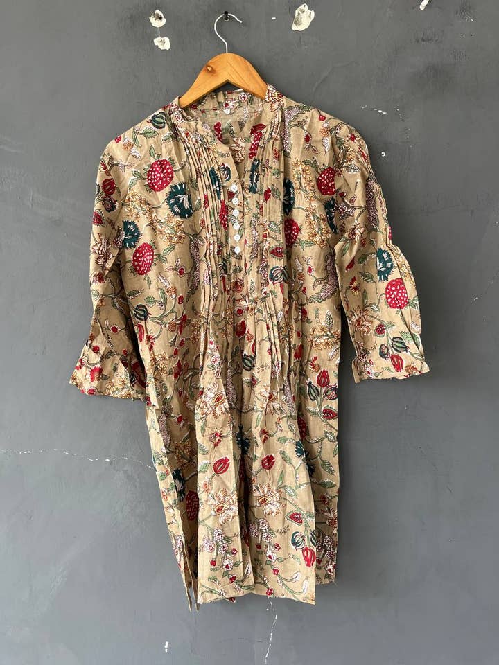 Block Printed Kurti Indian Cotton Handmade Women Kurti Dress for wholesale by bhavnas boutique