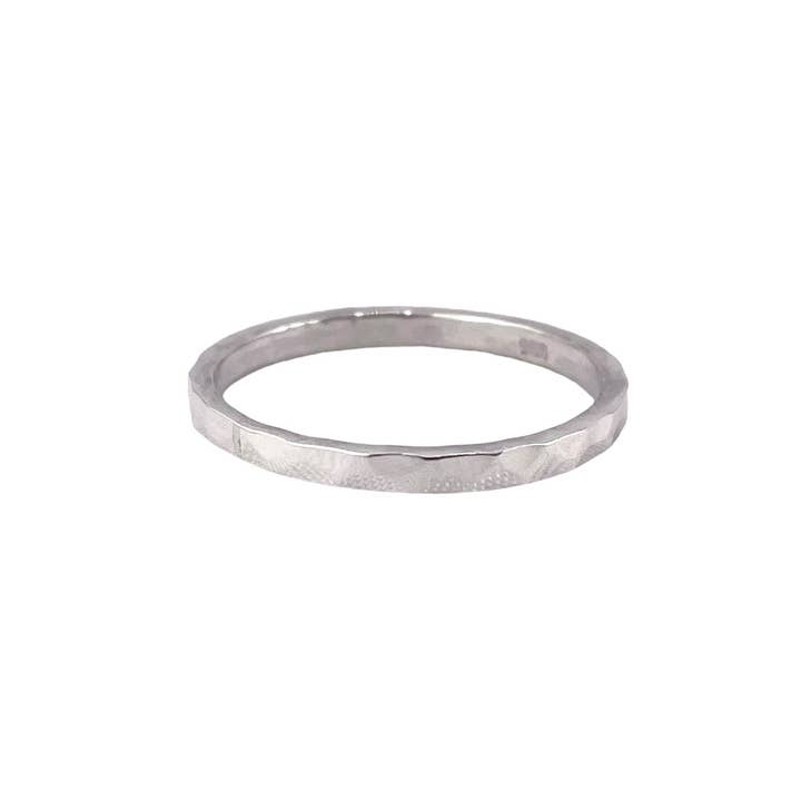 Select Lines - Wholesale Band/Stacked Ring - Hammered 2mm Band Ring Sterling Silver