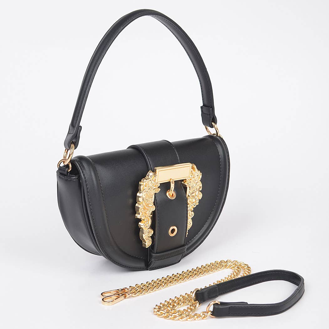 3AM BY H&D ACCESSORIES - Wholesale Shoulder Bag - Women's - HPC5891 FAUX LEATHER SHOULDER BAG W/BIG METAL BUCKLE6