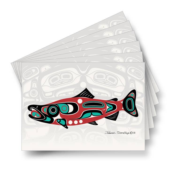 Northwest Salmon & Screen - Sleeved Art Cards (Dozen) for wholesale by The Shotridge Collection