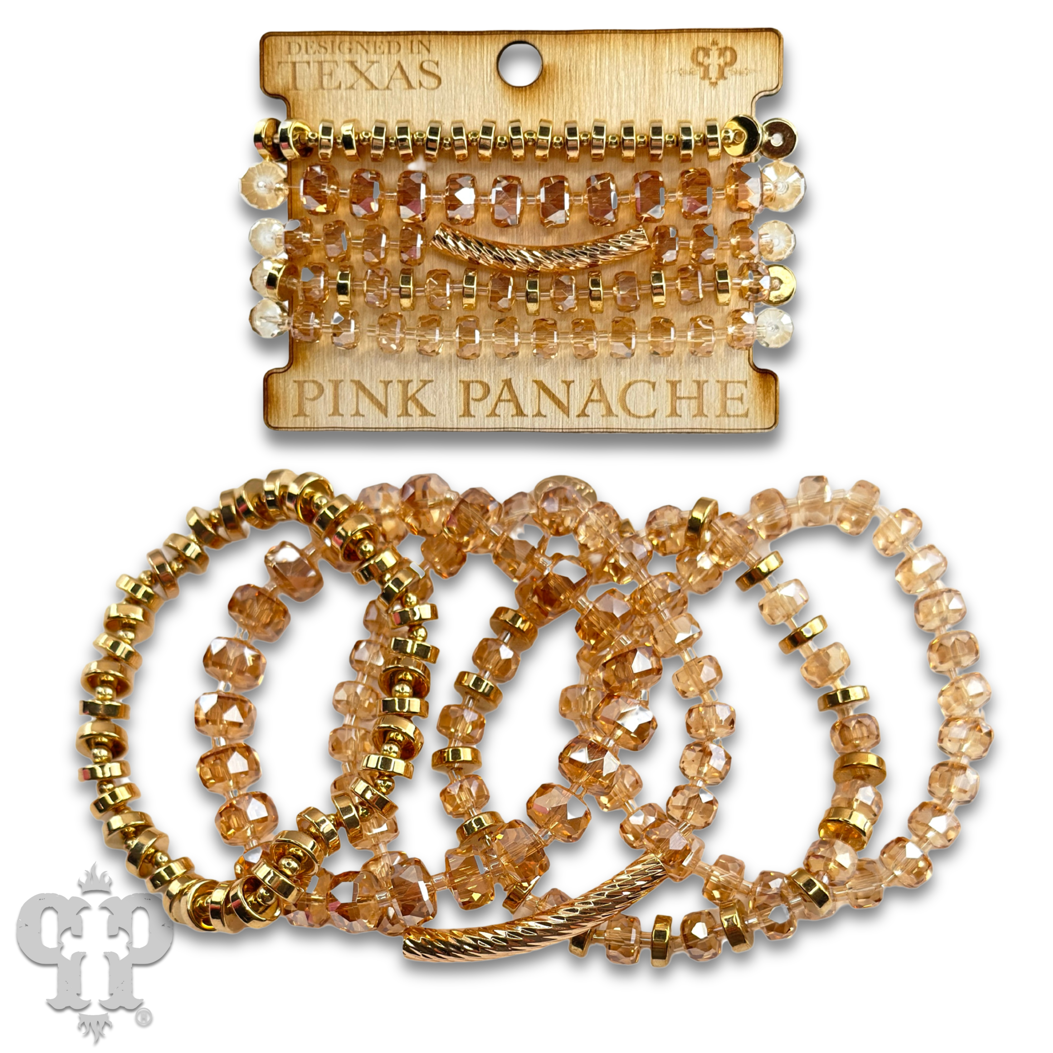 Pink Panache Brands - Wholesale Beaded Bracelet - Faceted heishi bead bracelet with twisted tube bead feature1