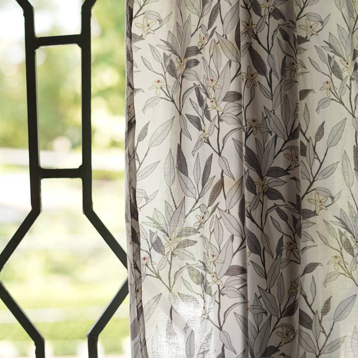Annahmol - Wholesale Curtain - Vintage Inspired Botanical Sheer Curtains: Assorted Prints44