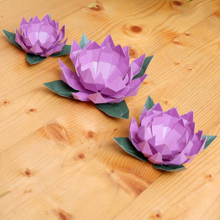 PAPERCRAFT WORLD - Wholesale DIY Craft Kit - Lotus Papercraft Flower Origami Model1