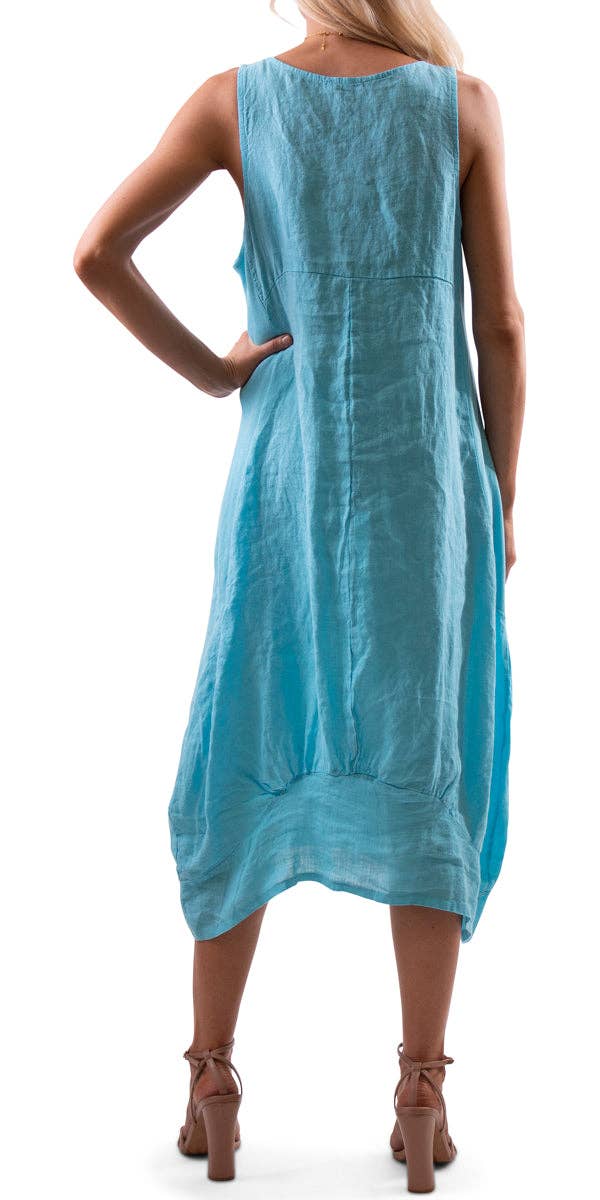 Gigi Moda - Wholesale Dress - Women's - Pure Linen Sleeveless Dress14