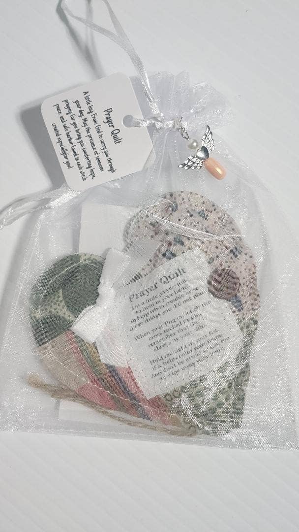 Paradise Island Gold and Silver - Wholesale Keepsake Coin/Token - Heart Mini Prayer Quilt – Angel Charm Faith Gift7