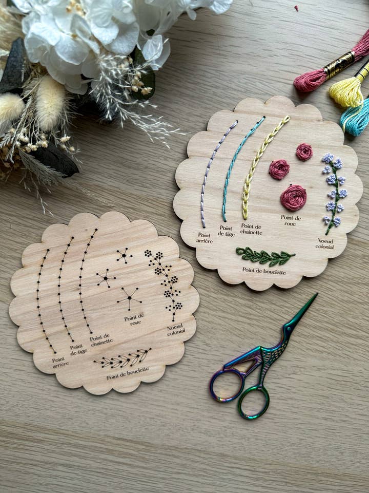 Broderibase kun læringsbase med scallop – Klar til at brodere træ for engroshandel hos Kneckes & Compagnie