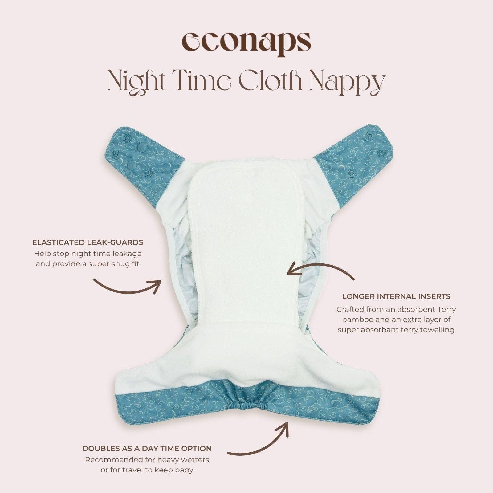 EcoNaps - Wholesale Nappy (cloth) – Baby - Sleep Tight Night Time Cloth Nappy1