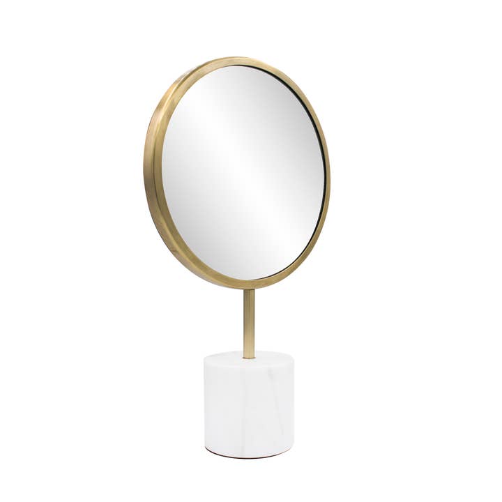 Howard Elliott on Faire - Wholesale Compact Mirror - The Bogna Marble Tabletop Mirror, Round5