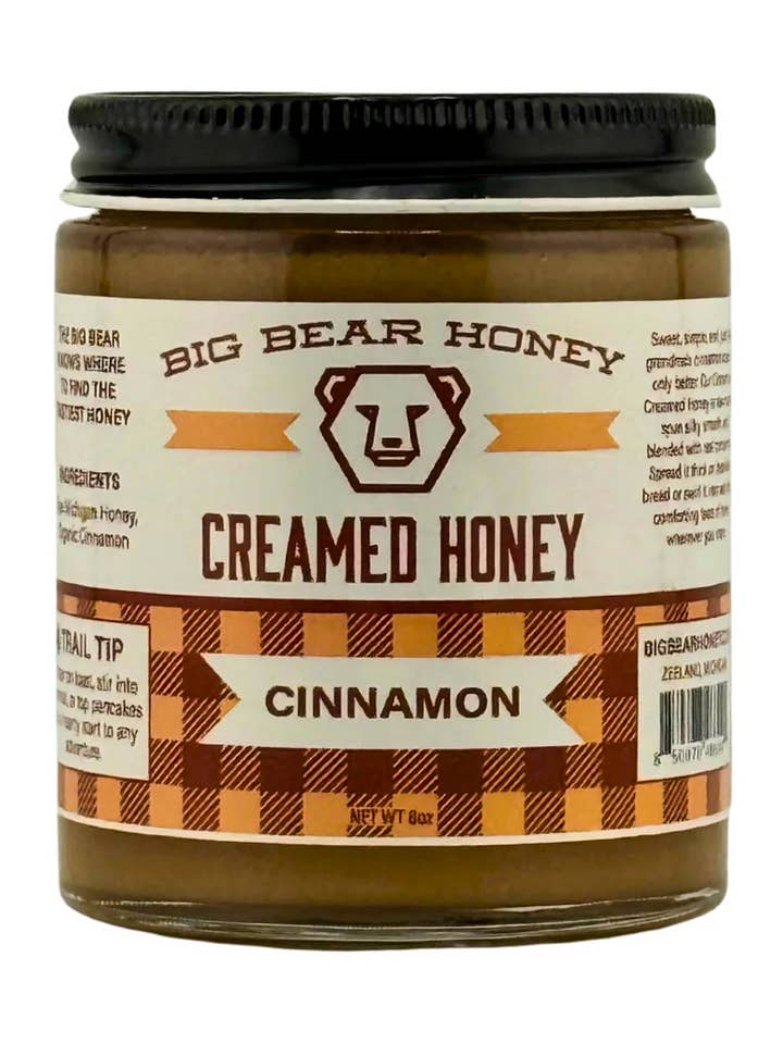 Miel Crémeux à la Cannelle - 8oz pour la vente par Big Bear Honey