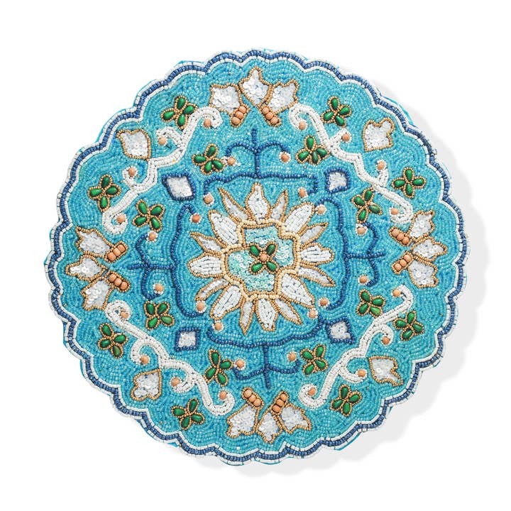 Tiramisu - Wholesale Placemat - The "Majestic Azulejo" Beaded Placemat0