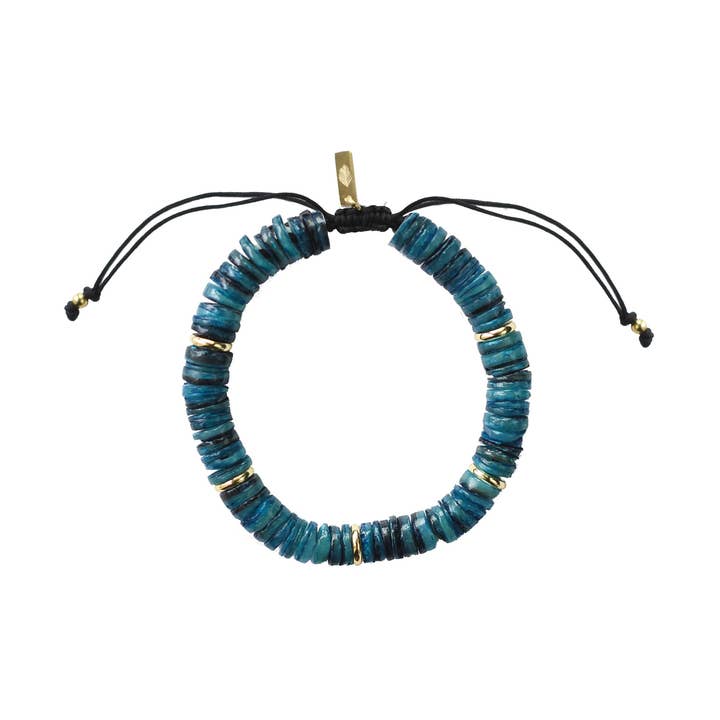 Bracelet Heishi pour homme - Bleu pour la vente par Adriana Pappas Designs