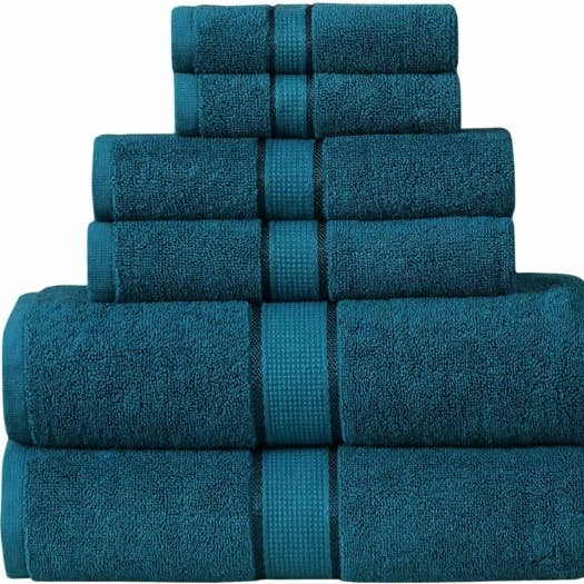 COZY HOMES COLLECTION - Vente Ensembles de serviettes - Lot de 6 serviettes de bain 100 % coton éponge, douces, pelucheuses, 600 g/m²6