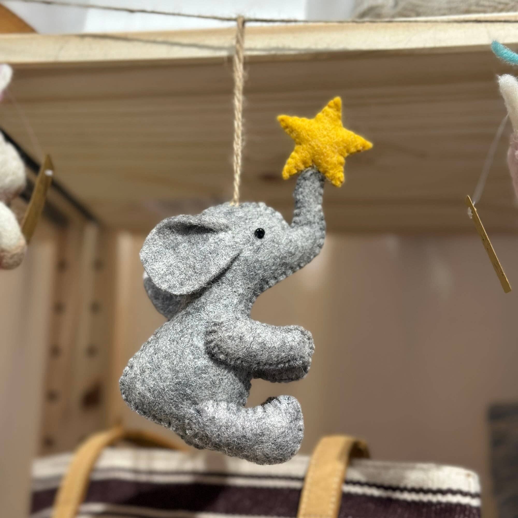 Ganapati - Wholesale Ornament - Felt Ornament - Elephant with Star2