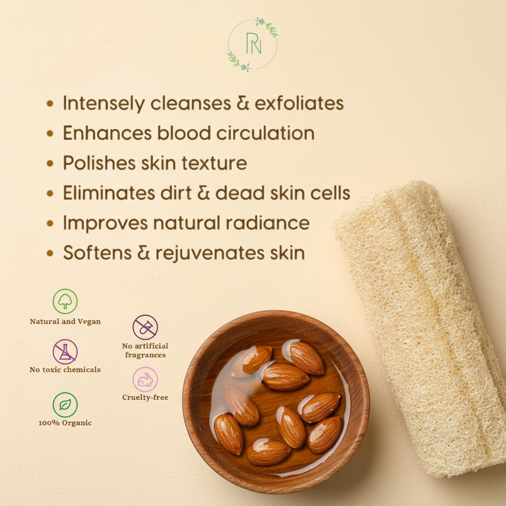 Precious & Nature's – wholesale Loofah –  Organic & Natural Sponge gourd loofah with Almond oil1