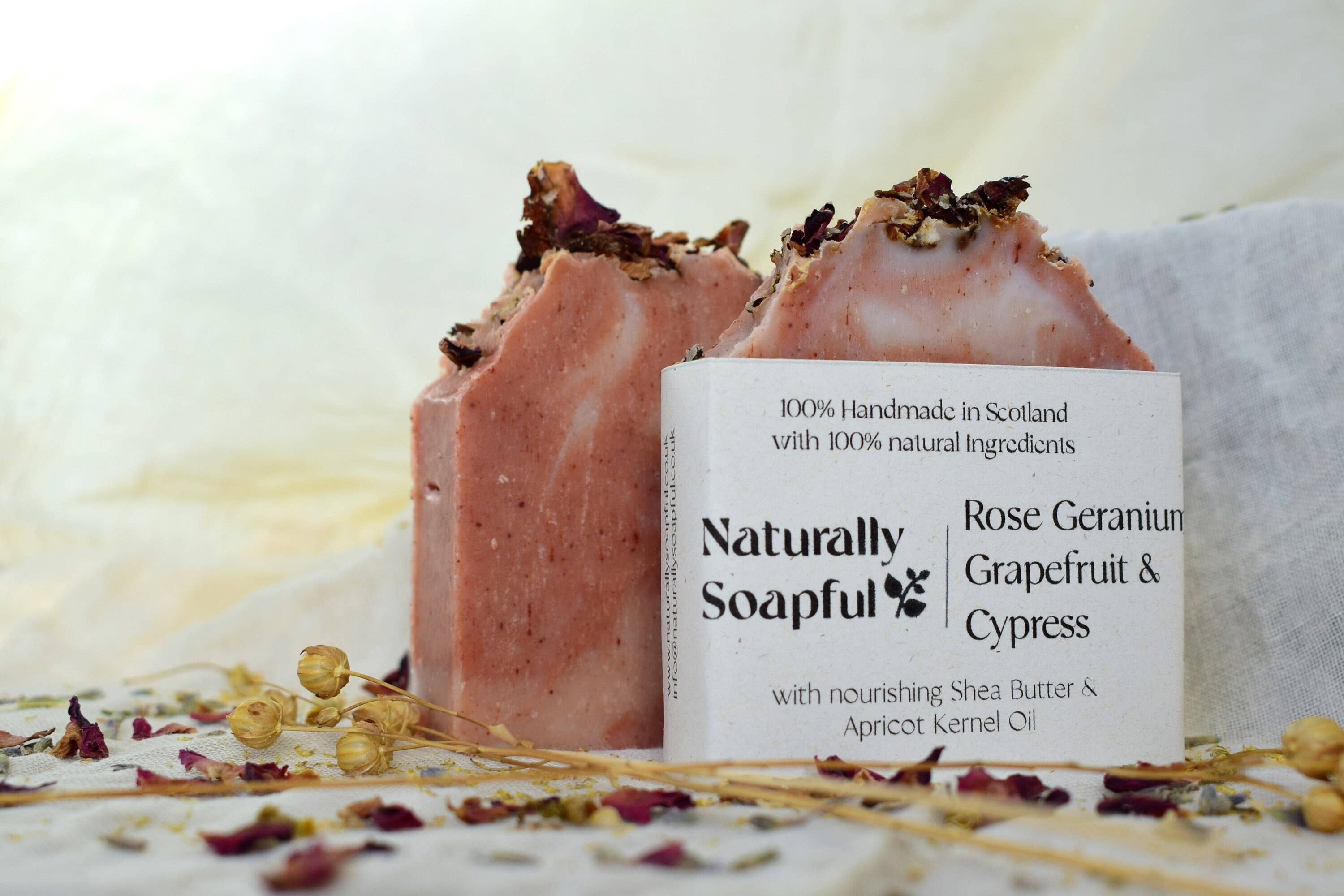 Naturally Soapful – wholesale Bar Soap – Rose Geranium 100% Natural, Vegan Handmade Self Care Soap1