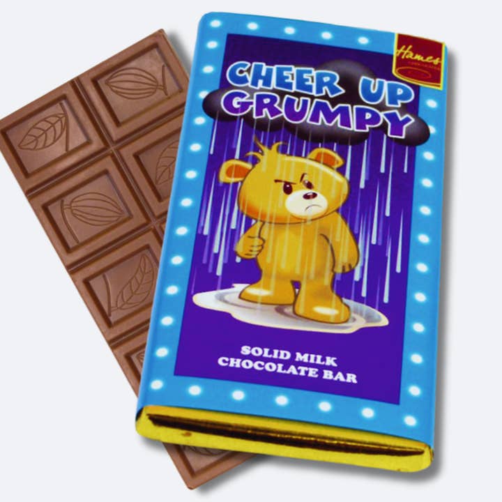Hames Chocolates - Wholesale Chocolate Bar - Cheer Up Grumpy Milk Chocolate Bar