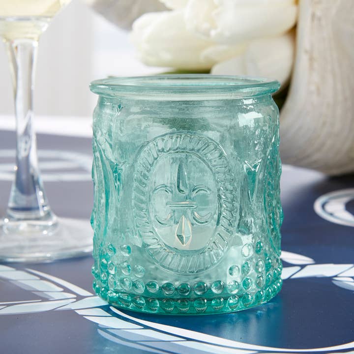 Kate Aspen - Wholesale Candle holder - "Vintage" Blue Glass Tea Light Holder (Set of 8)4